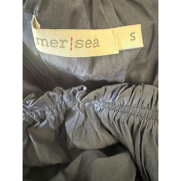 Mersea Tulum Ruffle Sleeve Dress Navy Blue Women's Size Small Mer Sea - Picture 8 of 11